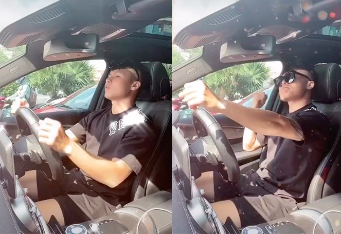 VIDEO: Quang Hải nhún nhảy trên xe sang Mercedes-Benz GLC 300