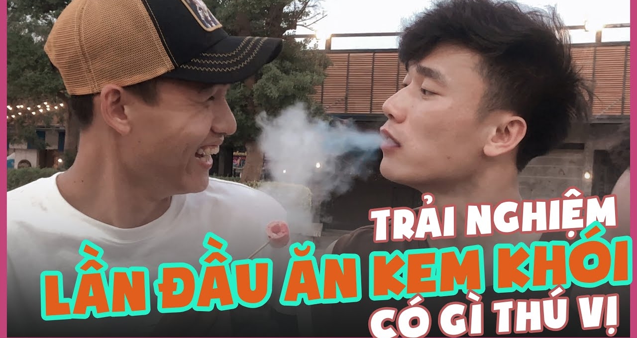 VIDEO: Biểu cảm của Quang Hải, Đức Chinh, Tiến Dũng, Thành Chung, Việt Anh trải nghiệm lần đầu ăn kem khói