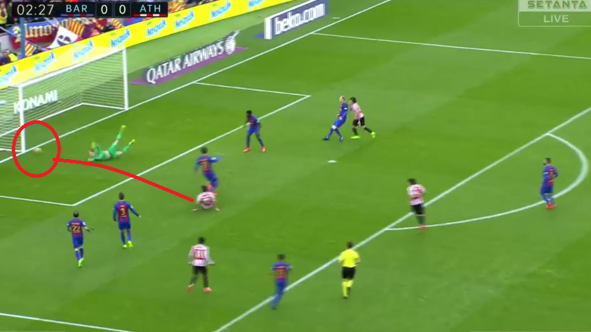VIDEO: Cột dọc cứu thua cho Barca ngay phút thứ 3