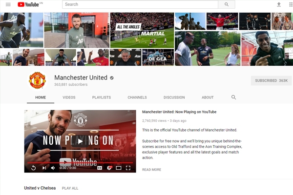 Man Utd có kênh YouTube chính thức sau 13 năm chờ đợi
