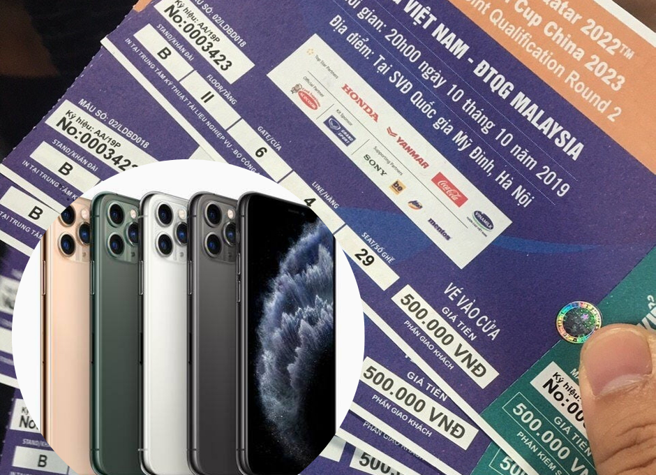 2 cặp vé chợ đen trận Việt Nam - Malaysia ngang giá chiếc iPhone 11