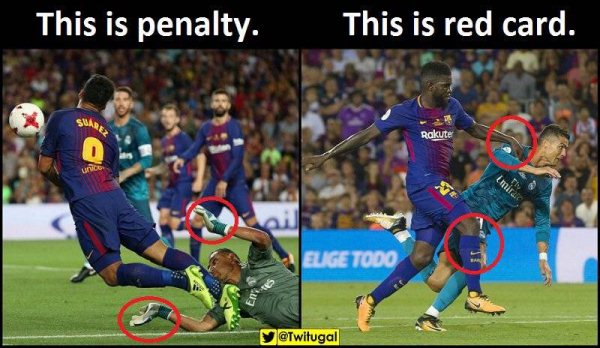 So sánh 2 tình huống ngã trong vòng cấm của Ronaldo - Suarez