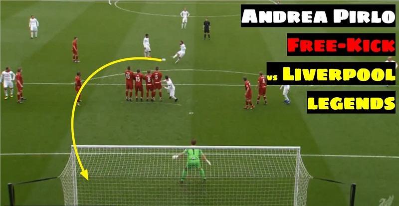 VIDEO: Pirlo sút phạt đẹp mắt vào lưới Liverpool ở tuổi 39