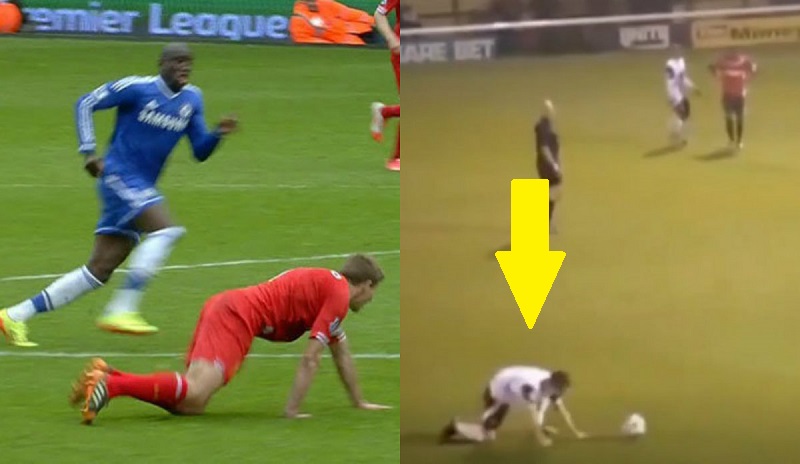 VIDEO: Cầu thủ tái hiện cú trượt chân của Gerrard, khiến đội nhà ôm hận
