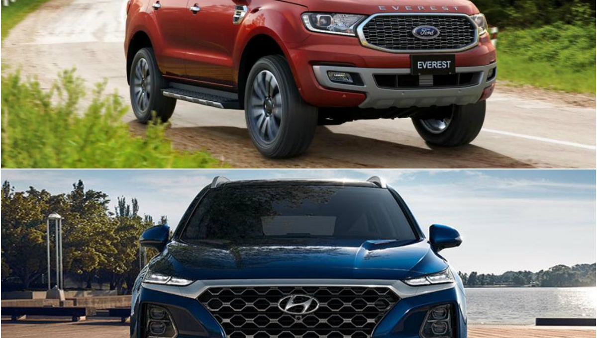So sánh xe Ford Everest 2020 và Hyundai SantaFe 2020