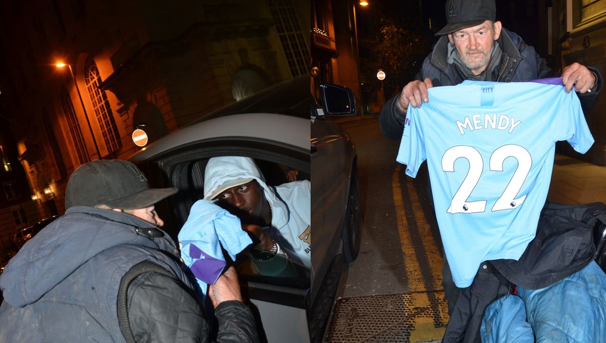 Sao Man City bất ngờ tặng áo đấu cho người vô gia cư