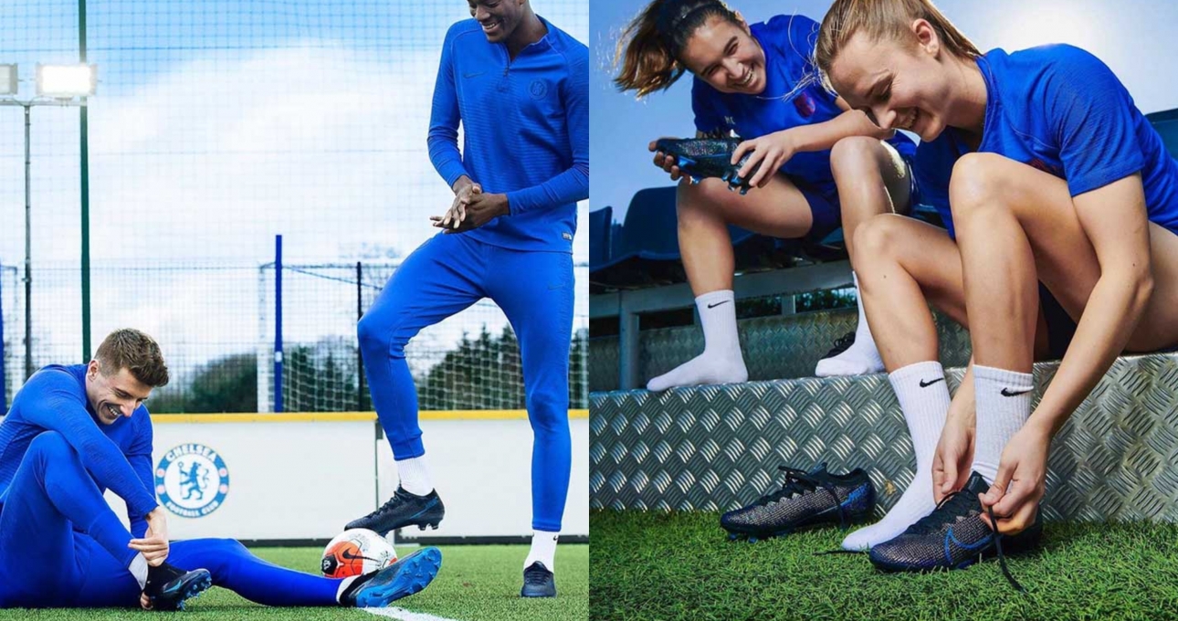 Nike tung BST giày đinh với màu xanh Chelsea
