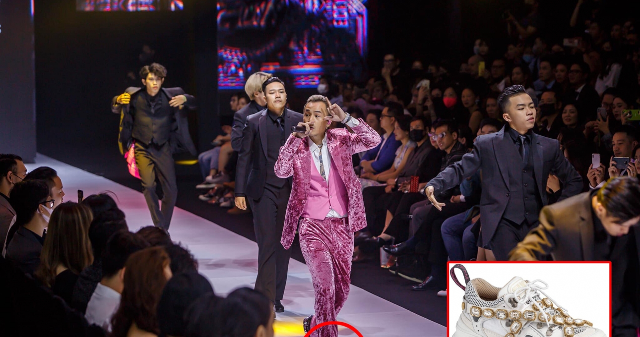 Binz mang sneaker 'cọc cạch' hơn 30 triệu lên sân khấu 