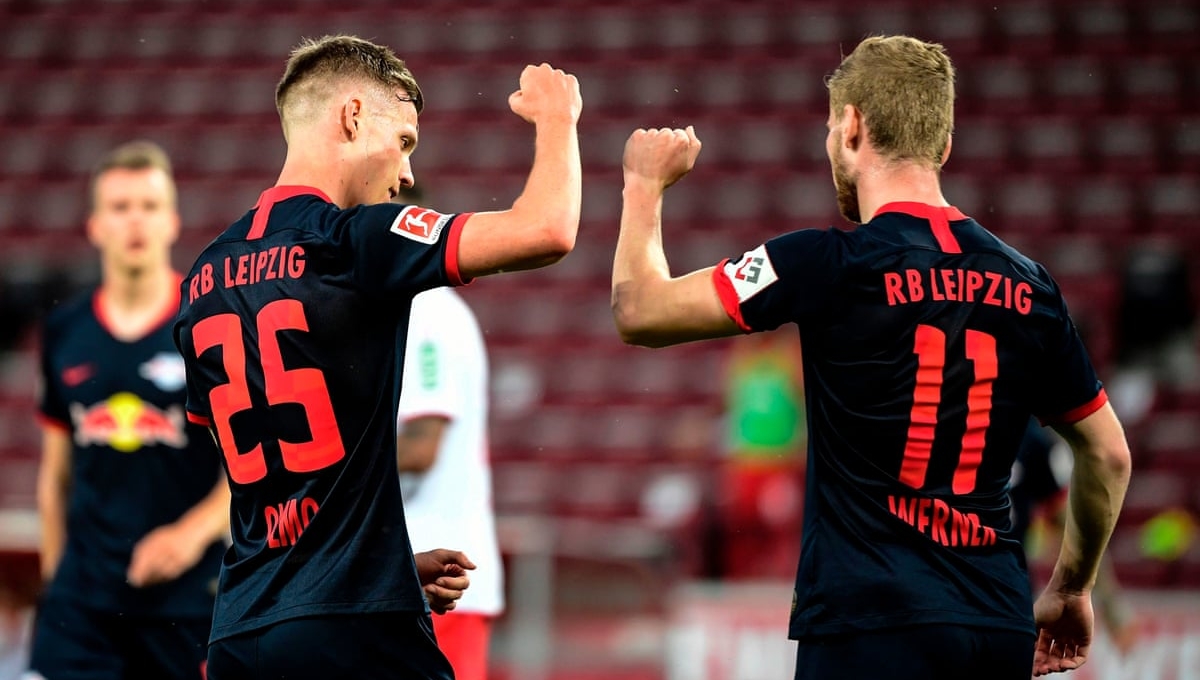 3 bàn trong 7 phút, RB Leipzig áp sát Dortmund