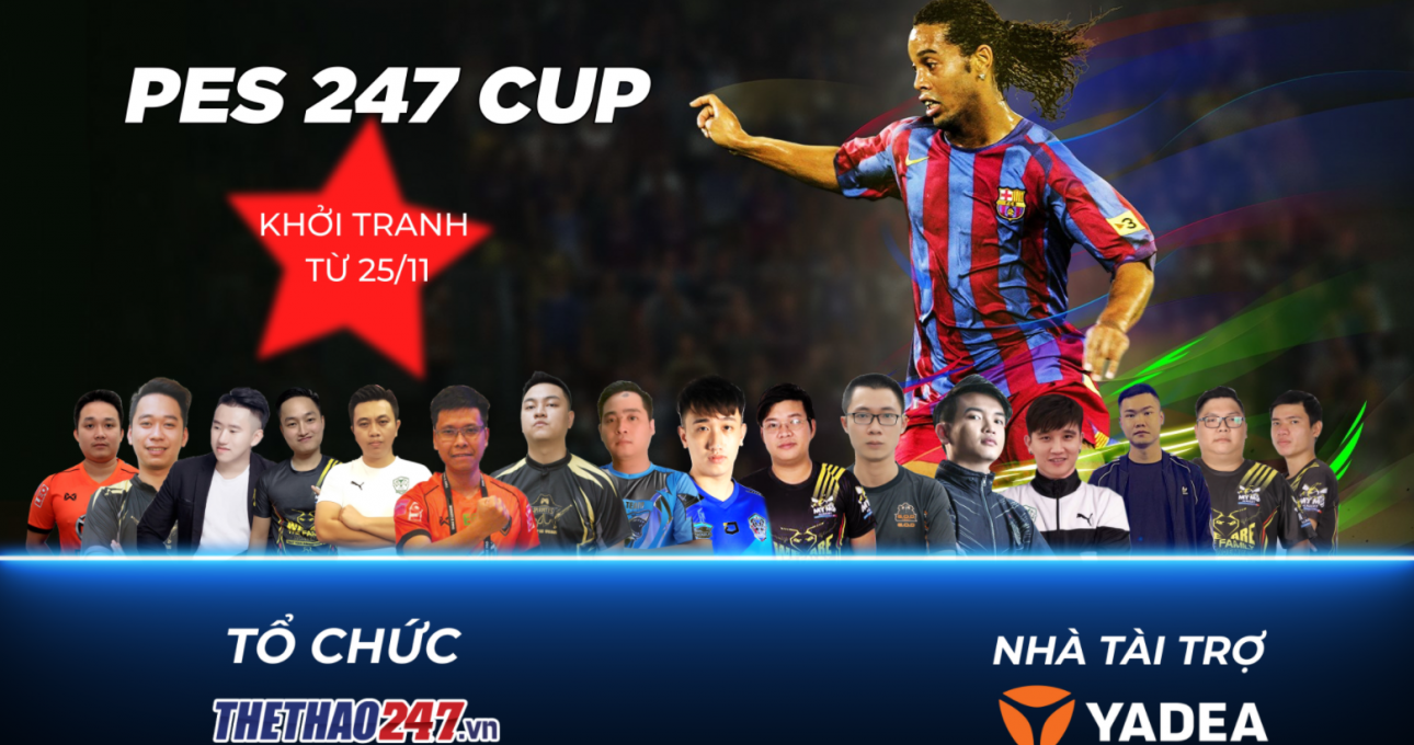 16 game thủ hàng đầu Việt Nam tranh giải PES 247 Cup 
