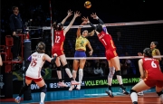 Bóng chuyền nữ Brazil lội ngược dòng ngoạn mục trước chị đại châu Á