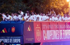 Tây Ban Nha ăn mừng chiến thắng sau khi vô địch Euro 2024