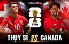 Link xem trực tiếp Thụy Sĩ vs Canada hôm nay 25/6 trên VTV - World Cup 2026