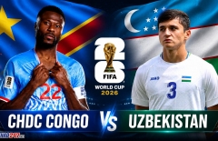 Trực tiếp bóng đá CHDC Congo vs Uzbekistan, 6h30 hôm nay 28/6