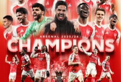 CHÍNH THỨC: Arsenal vô địch Ngoại hạng Anh sau 22 năm