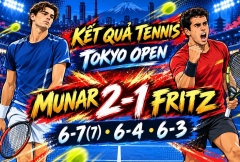 Kết quả Tennis hôm nay 1/10: Taylor Fritz dừng bước sớm tại Japan Open