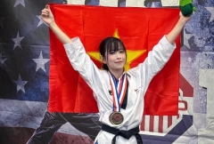 Châu Tuyết Vân xuất sắc giành HCV tại giải Taekwondo Mỹ