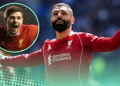 Salah san bằng kỷ lục của Steven Gerrard tại Liverpool