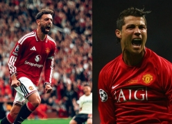 Bruno Fernandes cân bằng thành tích của Ronaldo tại MU
