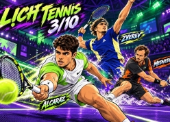 Lịch thi đấu và kết quả tennis hôm nay 3/10: Alcaraz, Zverev khuấy động China Open và Japan Open