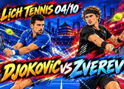 Lịch thi đấu tennis hôm nay 4/10: Tâm điểm Djokovic vs Zverev, ATP China 2026