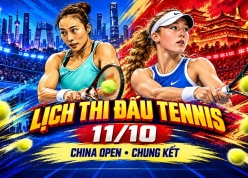 Lịch thi đấu tennis hôm nay 11/10: Chung kết WTA Bắc Kinh, vòng 3 ATP Thượng Hải