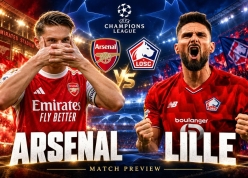 Siêu máy tính BeSoccer soi tỷ số Arsenal - Lille, Champions League 2026/27: Pháo thủ áp đảo