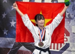 Châu Tuyết Vân xuất sắc giành HCV tại giải Taekwondo Mỹ