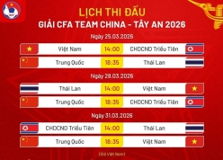 Lịch thi đấu của U23 Việt Nam tại CFA Team China 2026