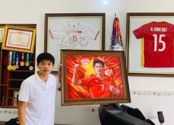 Tranh sơn dầu vẽ Đình Bắc được đấu giá vì đồng hương nghèo