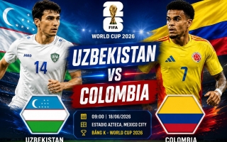 Trực tiếp bóng đá Uzbekistan vs Colombia, 9h00 hôm nay 18/6