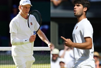 Trực tiếp tennis Jannik Sinner 1-1 Carlos Alcaraz: Đôi công mãn nhãn