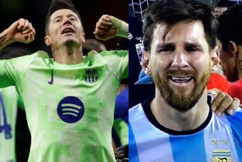 Thành tích của Messi bị Lewandowski san bằng