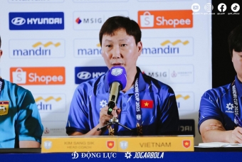 HLV Kim Sang Sik nhắc đến Indonesia sau trận thắng đậm Lào