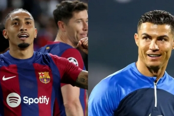 Raphinha cân bằng kỷ lục vĩ đại của Ronaldo tại Champions League