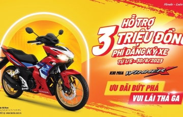Hỗ trợ phí đăng ký xe Winner X cùng chương trình khuyến mại “Ưu đãi bứt phá – Vui lái thả ga”