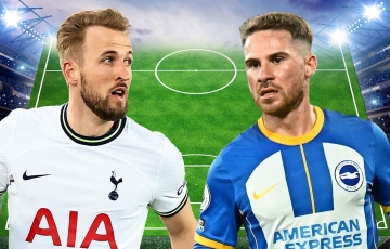 Trực tiếp Tottenham vs Brighton, 21h00 hôm nay (8/4)