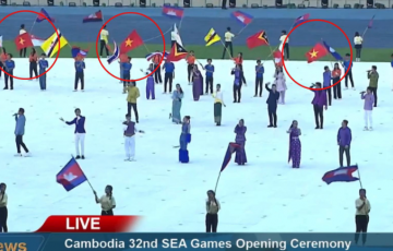 Campuchia treo ngược cờ Việt Nam tại lễ khai mạc SEA Games 32