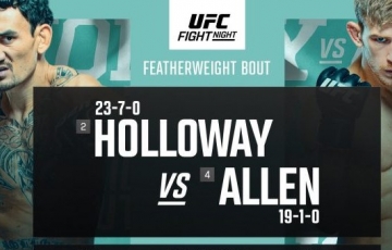 Trực tiếp UFC Fight Night ngày 16/4: Max Holloway vs Arnold Allen