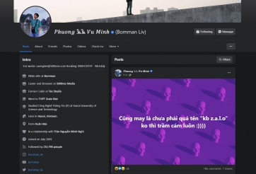 Streamer Bomman bị hack Facebook cá nhân