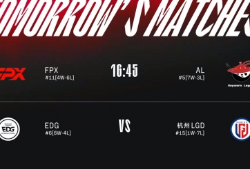 Lịch thi đấu LPL mùa Hè ngày 21/7: FPX - AL, EDG - LGD