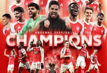 CHÍNH THỨC: Arsenal vô địch Ngoại hạng Anh sau 22 năm
