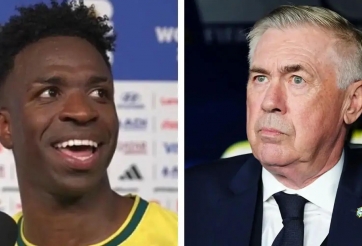 Vinicius bật mí lời hứa với Ancelotti sau cú đúp cho Brazil