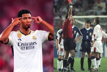 Bellingham bị cảnh cáo về vết xe đổ của Beckham World Cup 1998