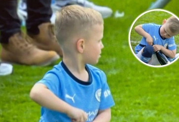 Con trai Foden gây chú ý trong màn ăn mừng của Man City