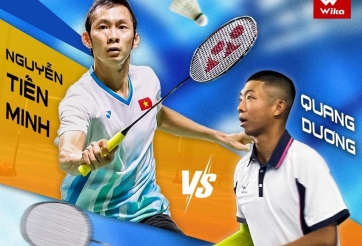 Trực tiếp cầu lông Nguyễn Tiến Minh vs Quang Dương, 9h30 ngày 28/9