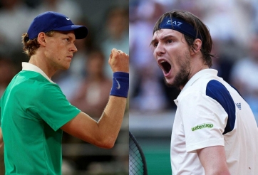 Thắng đậm hiện tượng Bublik, Sinner lọt bán kết Roland Garros 2025