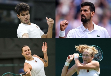 Xác định các tay vợt góp mặt ở tứ kết Wimbledon 2025