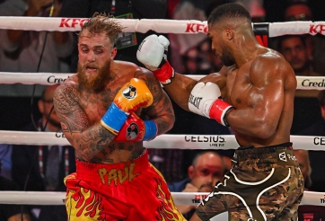 Cận cảnh khoảnh khắc Anthony Joshua đấm 'vỡ mồm' Jake Paul
