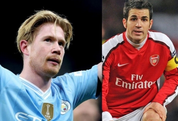 De Bruyne vượt qua Fabregas, vẫn thua xa huyền thoại MU về kiến tạo